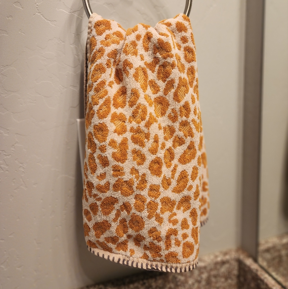 Anthropologie Leppard Print Hand Towels - Set of 2